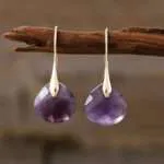 Pendientes de la clara percepción con 6 piedras naturales facetadas