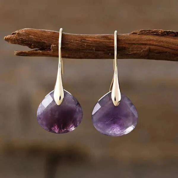 Pendientes de la clara percepción con 6 piedras naturales facetadas