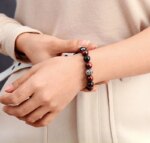 Pulsera unisex con cuentas tibetanas de piedras de ojo de tigre rojo