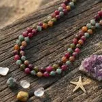 Collar Japa Mala 108 cuentas de meditación con ágata de colores