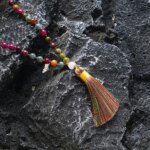 Collar Japa Mala 108 cuentas de meditación con turmalina de colores