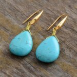 Pendientes boho del buen inicio del día con piedras de turquesa