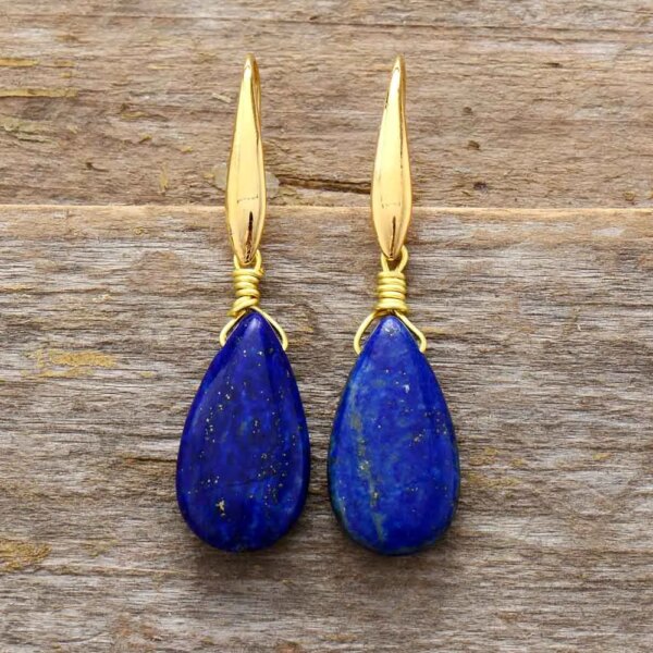 Pendientes boho de la luminosidad del alma con lapislázuli