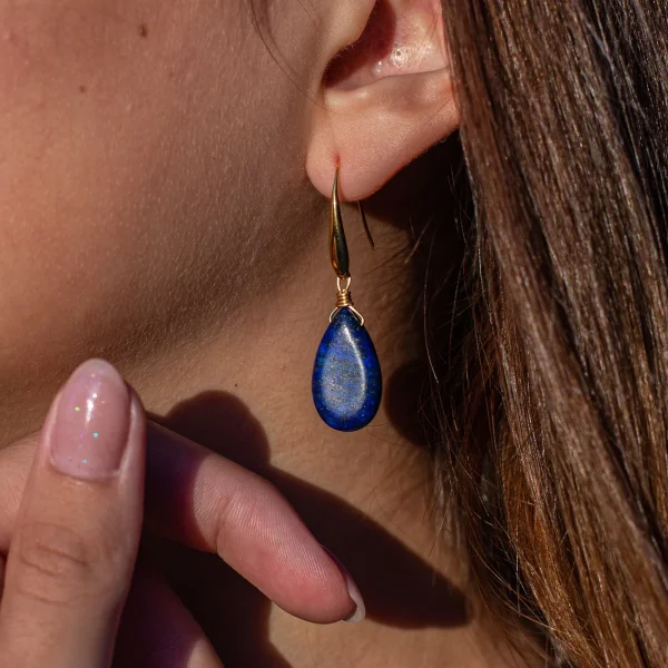 Pendientes boho de la luminosidad del alma con lapislázuli