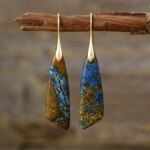 Pendientes vintage de las lagunas de mi nostalgia con piedras de jaspe