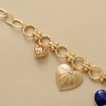 Pulsera con 4 corazones de mi aprendizaje constante con lapislázuli