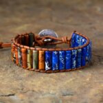 Pulsera étnica "África Viva" de estilo tribal con piedras de jaspe