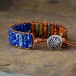 Pulsera étnica "África Viva" de estilo tribal con piedras de jaspe