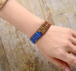Pulsera étnica "África Viva" de estilo tribal con piedras de jaspe