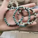 Conjunto de 3 pulseras bohemias para hombre de madera y jaspe