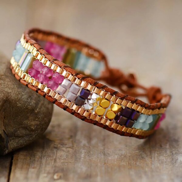 Pulsera arabesca de la Torre del Oro de Sevilla con jade y cristal