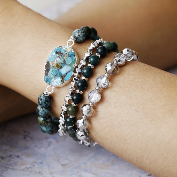 Conjunto de pulseras de la belleza de nuestro alrededor con gemas