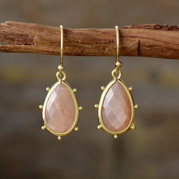 Pendientes boho de los 4 elementos con piedras semipreciosas