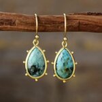Pendientes boho de los 4 elementos con piedras semipreciosas