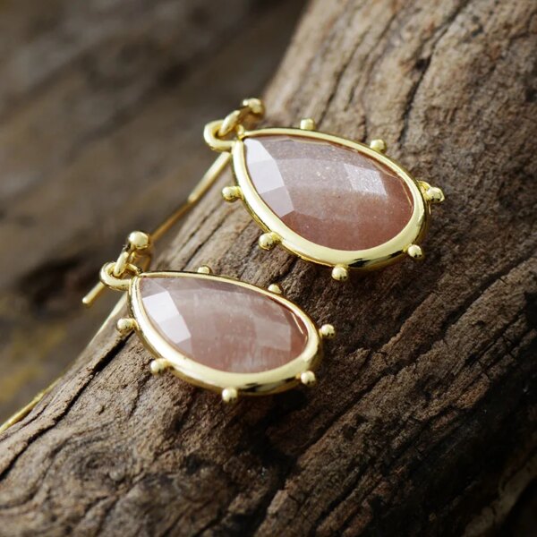 Pendientes boho de los 4 elementos con piedras semipreciosas