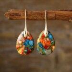 Pendientes de mi paleta de colores con piedras naturales de jaspe