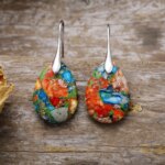 Pendientes de mi paleta de colores con piedras naturales de jaspe