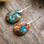 Pendientes de mi paleta de colores con piedras naturales de jaspe