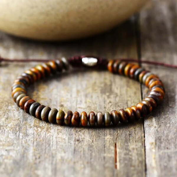 Pulsera boho para hombre de la búsqueda de la belleza con jaspe