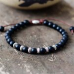 Pulsera unisex de la evolución con turquesa africana o ágata negra