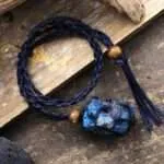 Colgante macramé con piedra protectora en bruto (5 piedras)