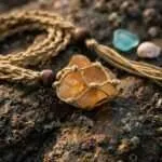Colgante Macramé con Piedra Protectora en Bruto Extraíble (5 piedras)
