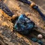 Colgante Macramé con Piedra Protectora en Bruto Extraíble (5 piedras)