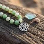 Collar Japa Mala 108 cuentas con piedras de Jade Birmano y Árbol de la Vida