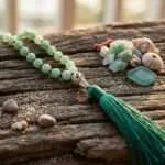 Collar Japa Mala 108 cuentas con piedras de Jade Birmano y Árbol de la Vida
