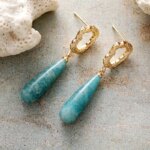 Pendientes de diseño bohemio con 3 gemas poderosas y equilibrantes