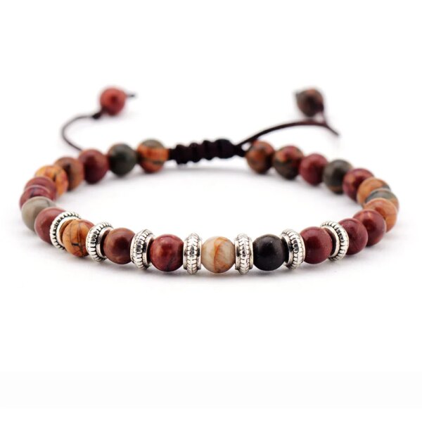 Pulsera unisex de la positividad con gemas naturales de jaspe picasso