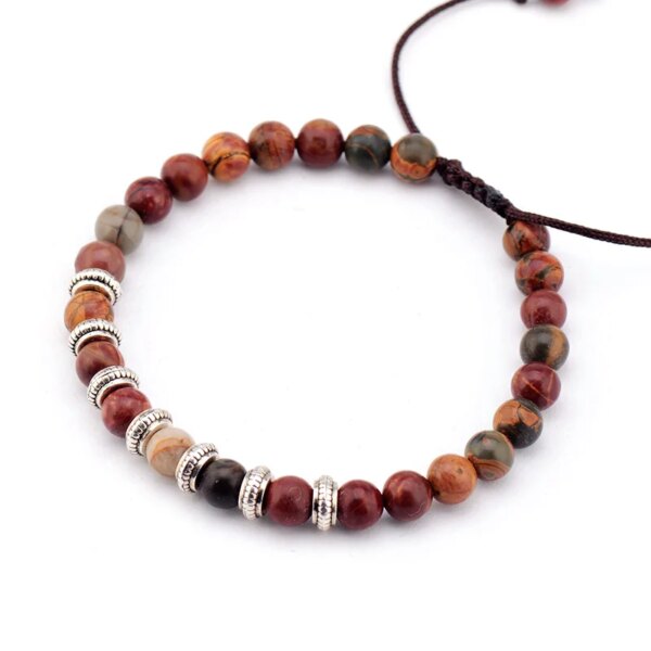 Pulsera unisex de la positividad con gemas naturales de jaspe picasso
