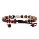 Pulsera unisex de la positividad con gemas naturales de jaspe picasso