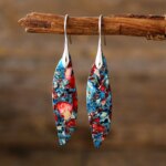 Pendientes de la alineación de mente, cuerpo y espíritu con jaspe multicolor