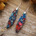 Pendientes de la alineación de mente, cuerpo y espíritu con jaspe multicolor