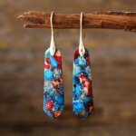 Pendientes de la alineación de mente, cuerpo y espíritu con jaspe multicolor