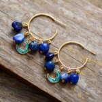 Pendientes hippies de las lunitas de mis amores con piedras de lapislázuli