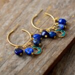 Pendientes hippies de las lunitas de mis amores con piedras de lapislázuli