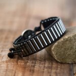 Pulsera para hombre del instinto de la supervivencia con hematita