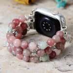 Correa Apple Watch elástica con rodonita o ágata de la India