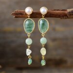 Pendientes largos bohemios de las piedras luminosas (2 modelos)