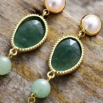 Pendientes largos bohemios de las piedras luminosas (2 modelos)