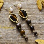Pendientes largos bohemios de las piedras luminosas (2 modelos)