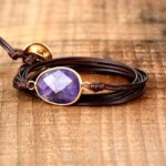 Pulsera boho de "mi momento zen" con piedra de amatista natural