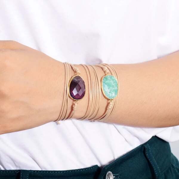 Pulsera boho de "mi momento zen" con piedra de amatista natural
