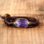 Pulsera boho de "mi momento zen" con piedra de amatista natural