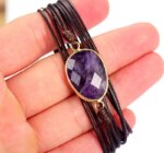 Pulsera boho de "mi momento zen" con piedra de amatista natural