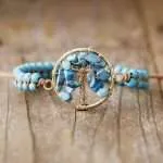 Pulsera espiritual hecha a mano del árbol de la vida con piedras naturales