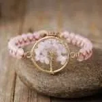 Pulsera espiritual hecha a mano del árbol de la vida con piedras naturales