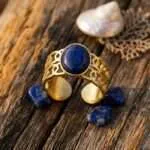 Anillo boho ajustable de las 4 gemas de la reconexión interior